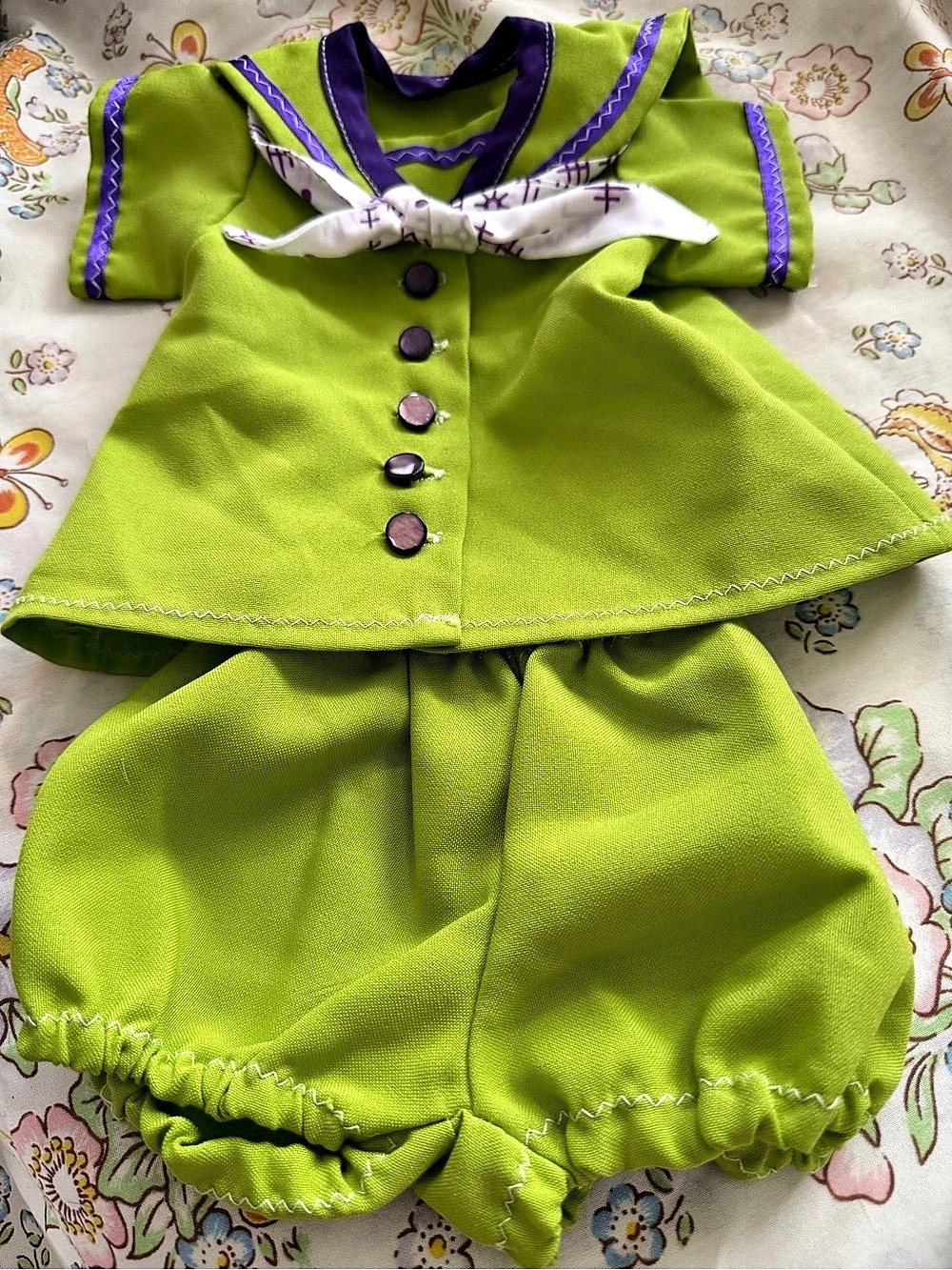 Cabbage Patch Kids Girls Green & Purple Sailor Custom Outfit NEW